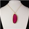 Image 2 : 3 Kings Pink Druzy Agate Slice Pendant, 22.02g in weigh