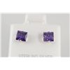 Image 2 : Sterling Silver Earring Prong Set Amethyst Crystal