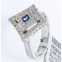 14K White Gold 0.61ctw Sapphire & Diamond Ring