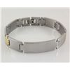 Image 1 : Mens 9.00" Two Tone Plated Stainless Steel ID Bracelet