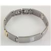 Image 2 : Mens 9.00" Two Tone Plated Stainless Steel ID Bracelet