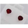 Image 2 : Sterling Silver Earring Prong Set Ruby Red Crystal