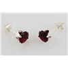 Image 3 : Sterling Silver Earring Prong Set Ruby Red Crystal