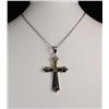 Image 2 : Mens Cross Two Tone Stainless Steel Pendant