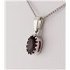 Image 2 : Sterling Silver Prong Set Pendant with Garnet Stone