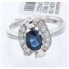 Image 1 : 18K White Gold 1.38ctw Sapphire & Diamond Ring