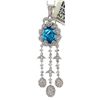 Image 1 : 18K White Gold 5.91ctw Topaz & Diamond Pendant