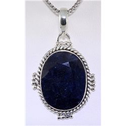 SAPPHIRE CORRUNDUM 50.37CTW SILVER PENDANT