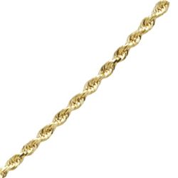 Diamond Cut Rope 14k Gold Necklace - 16 in.