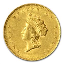 $1 Indian Head Gold - Type 2 - Almost Uncirculated