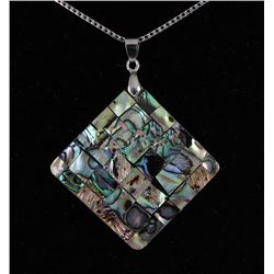 Natural 48.97ctw Mother Of Pearl Silver Pendant