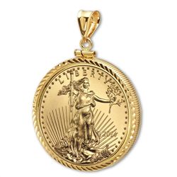 2014 1 oz Gold Eagle Pendant (Diamond-ScrewTop Bezel)