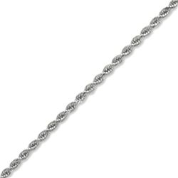 Diamond Cut Rope 14k White Gold Necklace - 16 in.