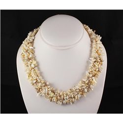 Woven Multi-Strand Natural Chip Beads Necklace