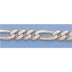 Pure Gold 16" 14k Gold-Yellow 3.6mm Rhod Figaro Chain