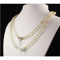 Excelent Round Cut Lemon Topaz Rondelles Beads Silver N