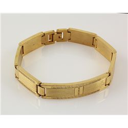 Mens 8.75  Yellow Gold Plated Stainless Steel Bracelet