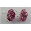 Image 1 : 55.45CTW Pretty Pink Ruby Stone in Silver Earring