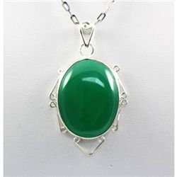 Aventurine Green Gemstone Silver Pendant, 8 to 9g