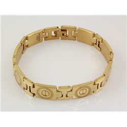 Mens 8.25" Yellow Ion Plated Gold Stainless Steel Brace