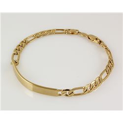 Figaro Mens Bracelet in Yellow XP Plated ID Bracelet