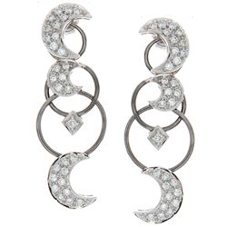 18K White Gold 0.89ctw Diamond Earrings