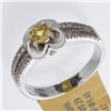 Image 1 : 18K White Gold 0.69ctw Yellow Sapphire & Diamond Ring
