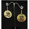 Image 1 : OM Mother of Pearl Dangling Earring (Yellowish)