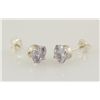 Image 3 : Sterling Silver Earring Prong Set Fire Diamond Crystal