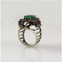 Natural Stone Cocktail Victorian Design Ring