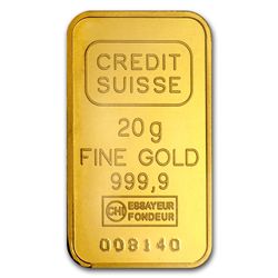 20 gram Statue of Liberty Credit Suisse Gold Bar .9999