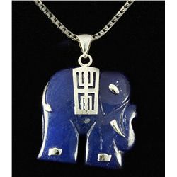 Genuine 29.00ctw Blue Elephant Jade Pendant