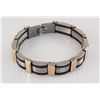 Image 1 : Men's Stainless Electroplated Bracelet 8 3/4" with Gold