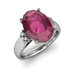 Ruby 7.25 ctw& Diamond Ring 14kt White Gold