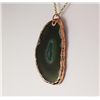 Image 1 : Organic Natural Green Geode Agate Big Slice Pendant
