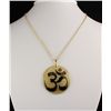 Image 1 : OM Mother of Pearl Big Round Pendant (Yellowish)