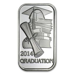 2014 1 oz Graduation Silver Bar (w/Gift Box &amp; Capsu