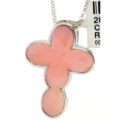 14K White Gold 4.77ctw Pink Opal Pendant