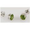 Image 1 : Sterling Silver Prong Set Earring with Peridot Gesmtone