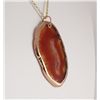 Image 2 : Organic Natural Carnelian Agate Big Slice Pendant