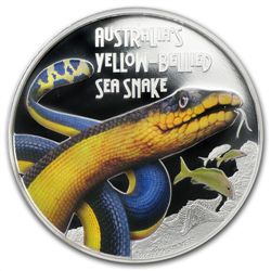 2013 1 oz Proof Silver Yellow-Bellied Snake - PR-70 DCA