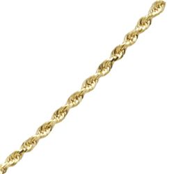 Diamond Cut Rope 14k Gold Necklace - 24 in.