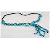 Image 3 : Blue Turquoise & Black Beads Necklace