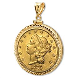 $20 Liberty Gold Double Eagle Pendant (Diamond-ScrewTop