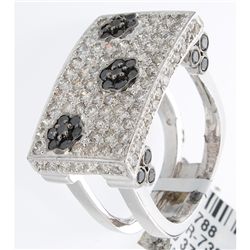 14K White Gold 2.36ctw White & Black Diamond Ring