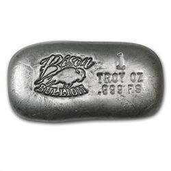 1 oz Bison Bullion Silver Bar .999 Fine