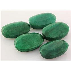 210.10ctw Faceted Loose Emerald Beryl Gemstone Lot of 5