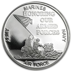 1 oz Military Silver Round (w/Box &amp; Capsule)