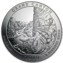 2010 5 oz Silver ATB Grand Canyon PCGS MS-69 DMPL First