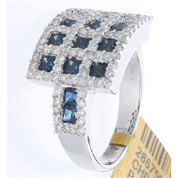 18K White Gold 2.34ctw Sapphire & Diamond Ring